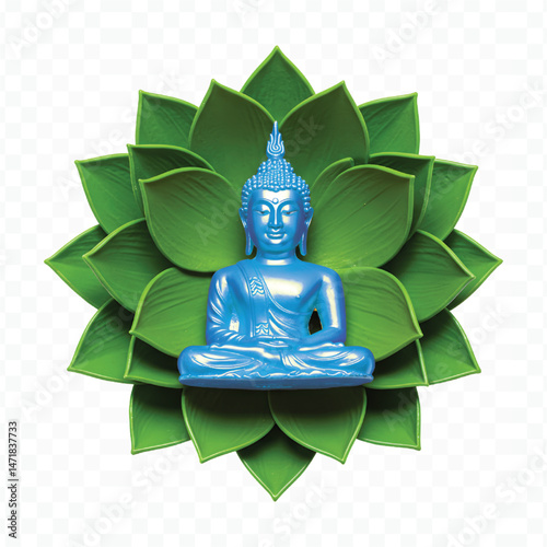 illustration of a lotus in a green background