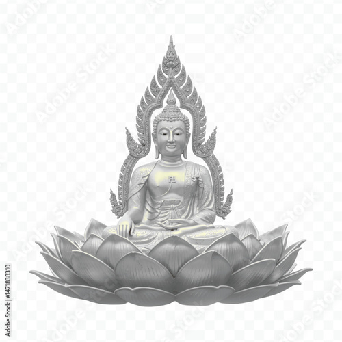 buddha statue isolated on white