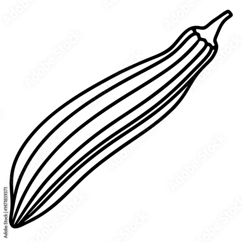 Okra outline vector