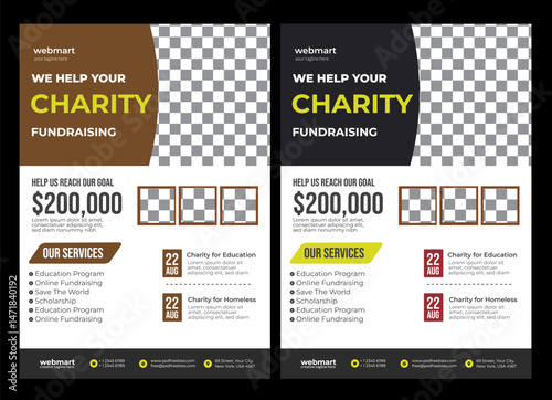 Charity Flyer Charity flyer Banner, Life charity existence promotion, Education program Banner Design  Charity Event Flyer Template Vector Premium File, Single Page
