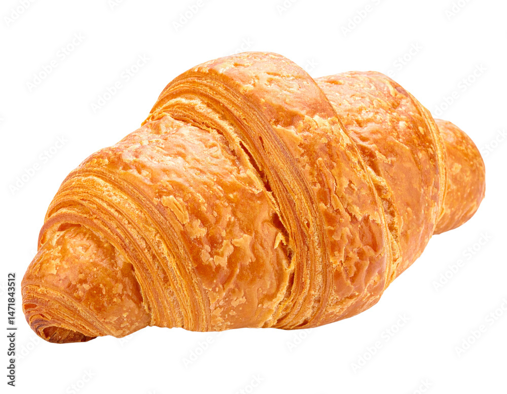 Golden Croissant Isolated Pastry Sweet Treat Bakery Food Transparent Background