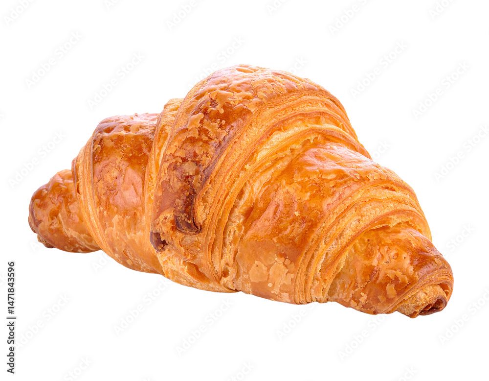 Golden Croissant Isolated Pastry Sweet Bread Breakfast Food Delicious Fresh Baked Goodness