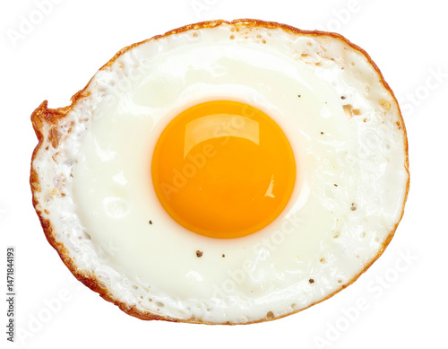 Obraz na płótnie Fried Egg Isolated on Transparent Background Sunny Side Up Breakfast Food Icon w salonie