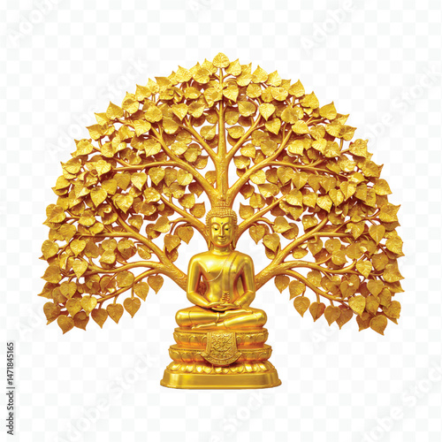 golden buddha statue isolated