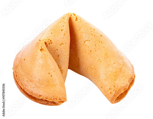 Obraz na płótnie Golden fortune cookie isolated on transparent background asian tradition lucky concept w salonie