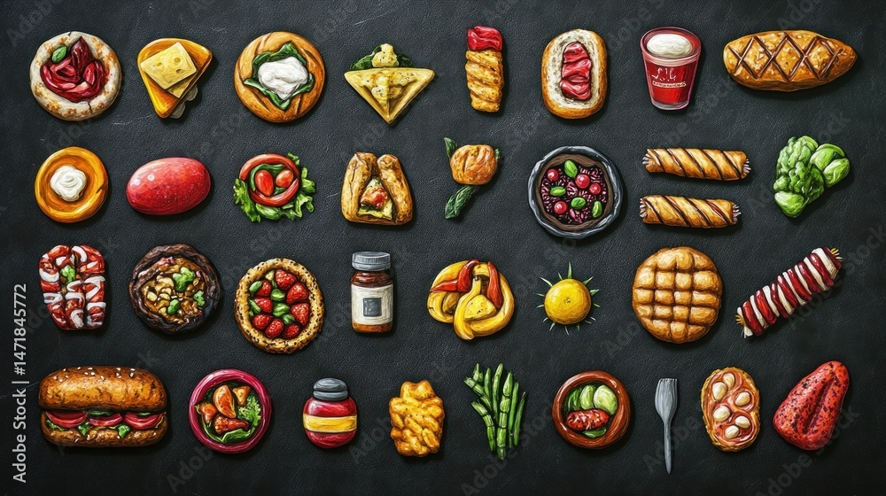 Food icons assortment Food icons assortment