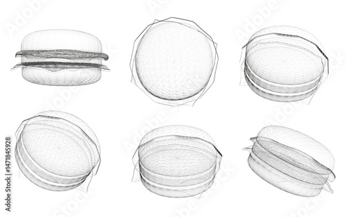 A series of images of food, including a sandwich. The images are all blurry and pixelated, giving them a dreamy, artistic quality
