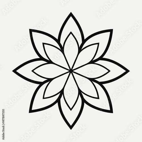 A black and white vector illustration showcases the floral beauty of a lily, a striking element of nature's design