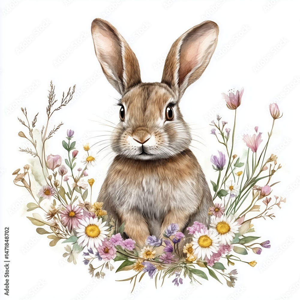Fototapeta premium The Cozy World of Little Animals: Adorable Watercolor Art for All Ages,