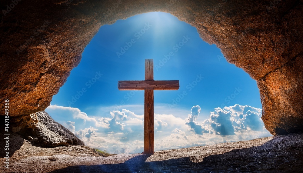 cross on the rock