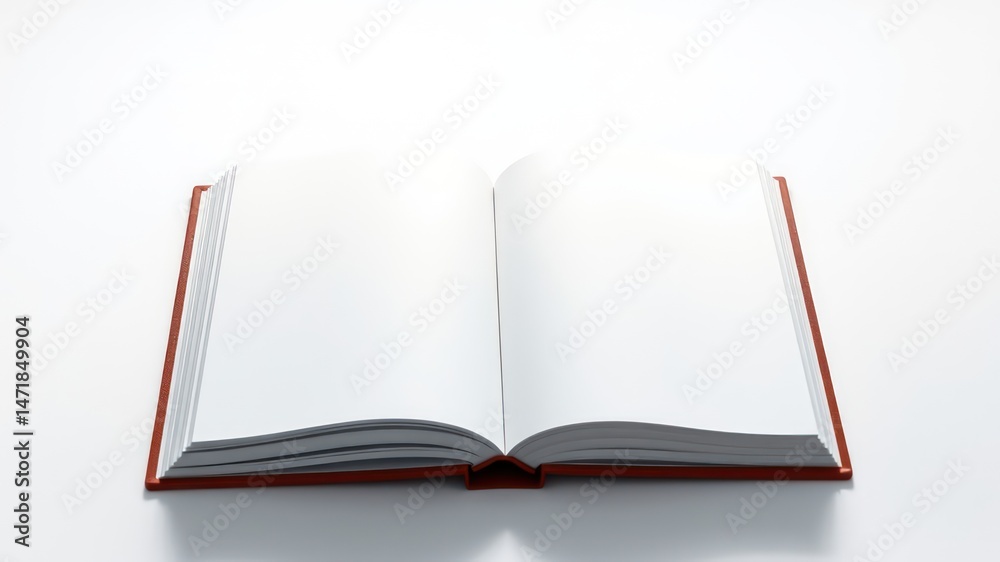 Blank Pages of an Open Book with a Red Cover Ready for Your Text or Images Blank Pages of an Open Book with a Red Cover Ready for Your Text or Images