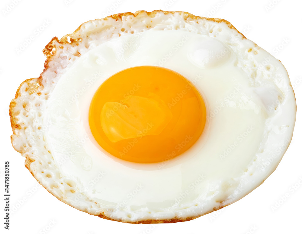 Fried Egg Isolated Transparent Background Breakfast Food Photography Cutout