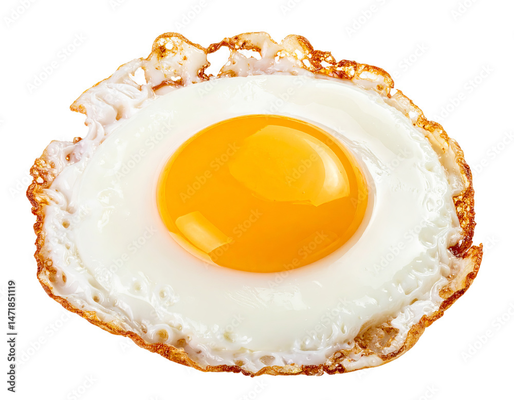 Perfect Fried Egg Isolated on Transparent Background Nutritious Breakfast Food