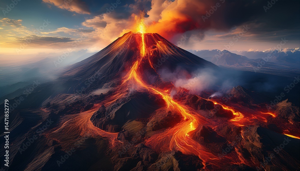 Fototapeta premium volcano in the morning