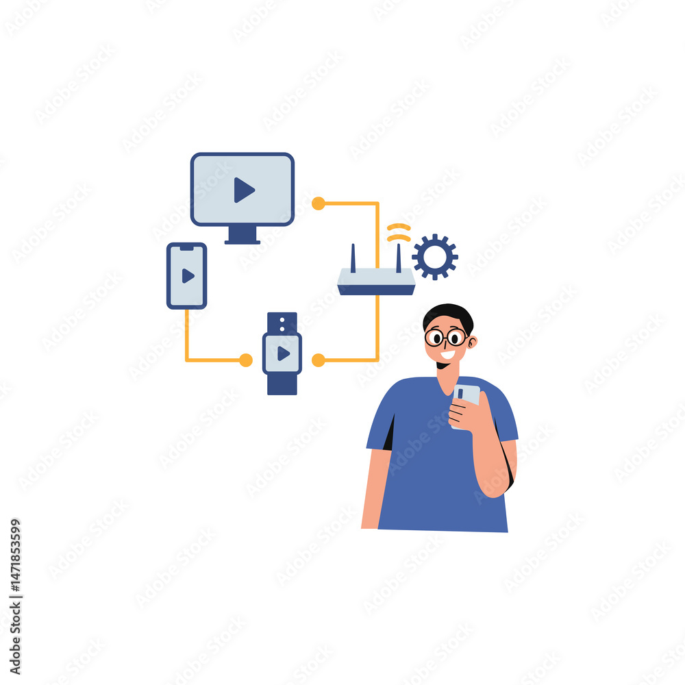 Internet of Things - IoT, modern Data Network Concept – Digital Connectivity and Streaming Technology Internet of Things - IoT, modern Data Network Concept – Digital Connectivity and Streaming Technology