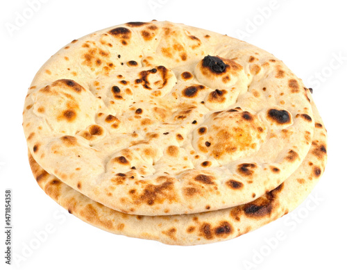 Isolated Naan Bread PNG Image Indian Cuisine Flatbread on Transparent Background