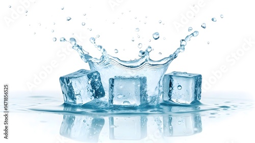 ice cube and water splash