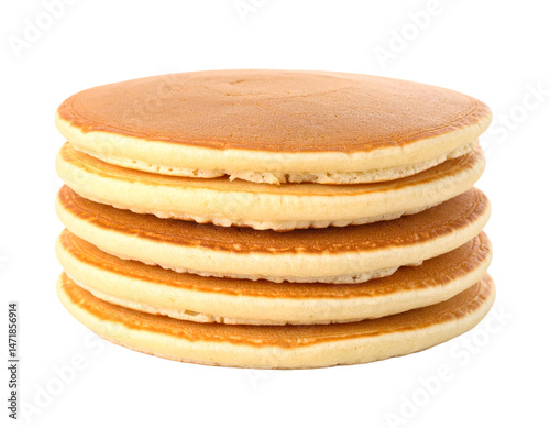 Obraz na płótnie Stack of Fluffy Pancakes Isolated on Transparent Background Delicious Breakfast Food w salonie