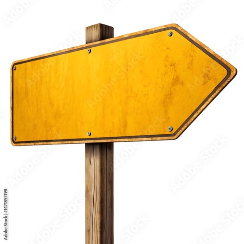 blank yellow road sign