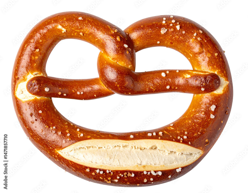 Isolated Pretzel with Salt on Transparent Background Perfect for Food and Beverage Designs