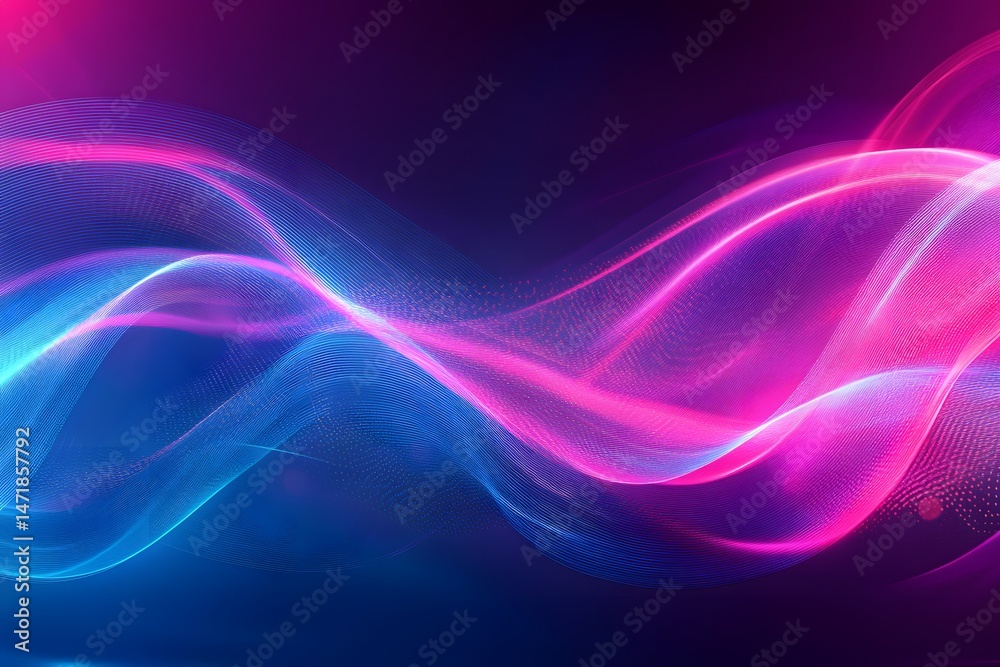 Naklejka premium Pink and Blue Abstract Wave Background