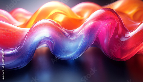 Wallpaper Mural  Close-up of Vibrant Abstract Swirl with Rainbow Colors in Liquid Art Style Torontodigital.ca