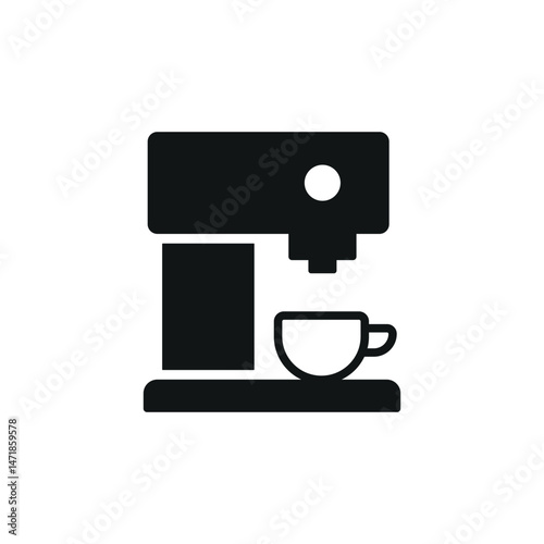 Coffee machine icon. Simple coffee machine icon for social media, app and web design. Vector illustration.
