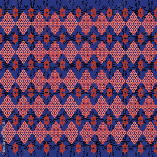 knitted fabric texture, flora design