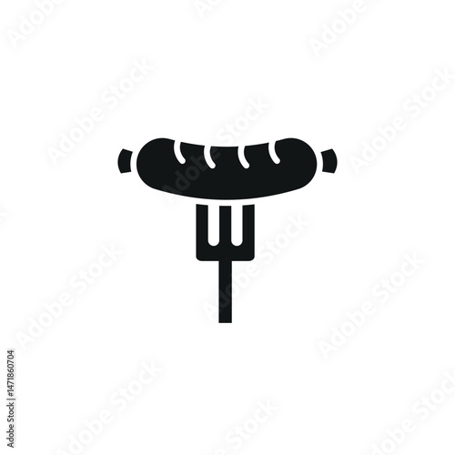 Grilled sausage icon. Simple grilled sausage icon for social media, app and web design. Vector illustration.