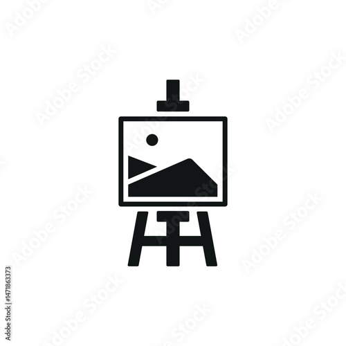 Easel painting icon. Simple easel painting icon for social media, app and web design. Vector illustration.
