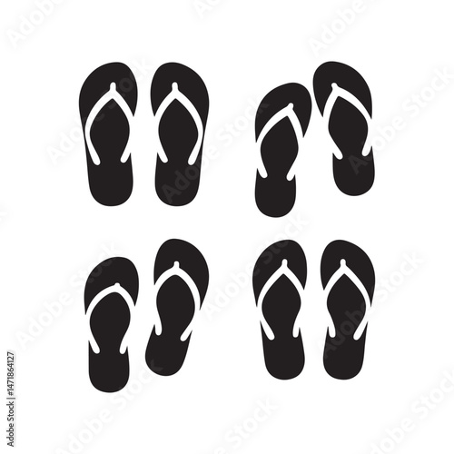 Flip Flop Sandals Silhouette Icon Collection