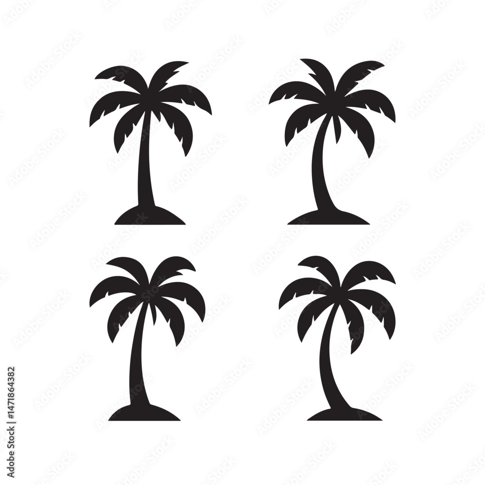 Fototapeta premium Tropical Palm Tree Silhouette Landscape Design