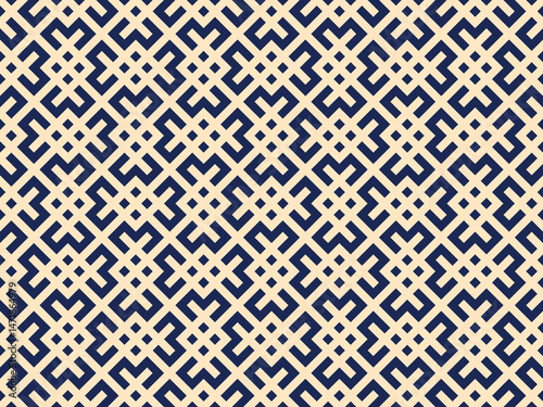 Abstract geometric pattern. A seamless vector background. Golden and dark blue ornament. Graphic modern pattern. Simple lattice graphic design