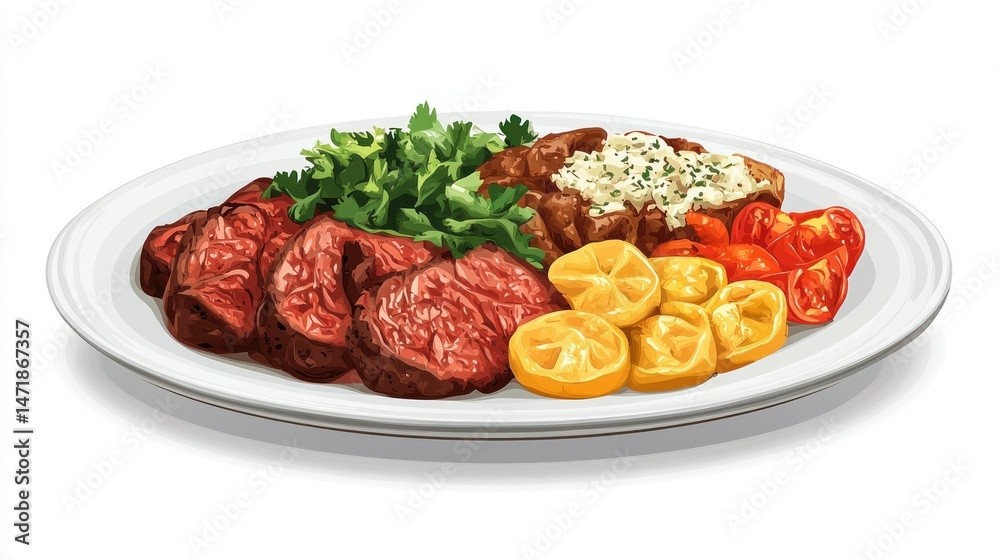 Grilled steak with roasted vegetables Grilled steak with roasted vegetables