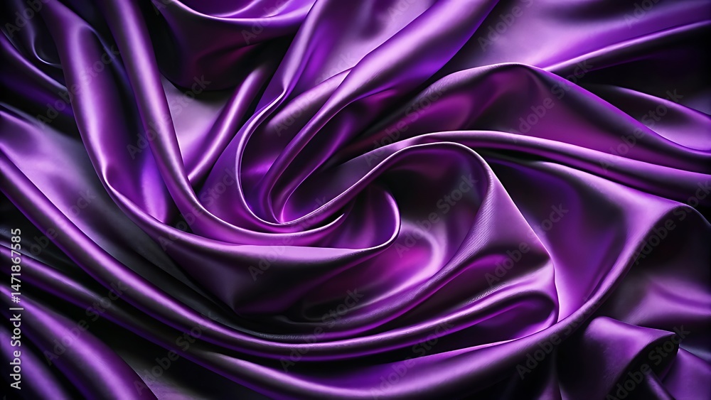 Obraz premium Elegant luxurious purple silk fabric with smooth waves and soft shadow reflections