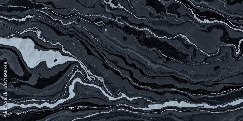 Abstract Dark Gray and Silver Swirling Marble Texture Design Abstract Dark Gray and Silver Swirling Marble Texture Design
