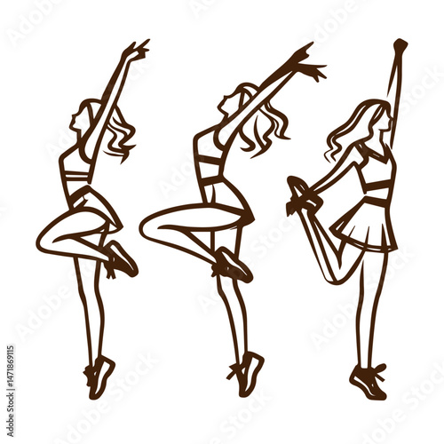 vector illustration of a cheerleader