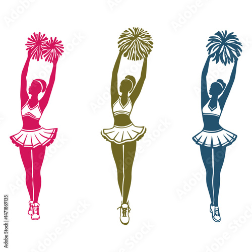 vector illustration of a cheerleader