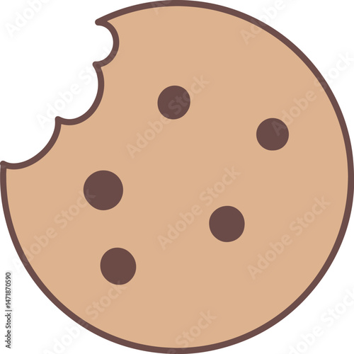 a cookie with a bite out of it on a transparent background