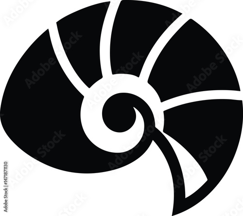 Geometric Nautilus Shell – Abstract Vector Design
