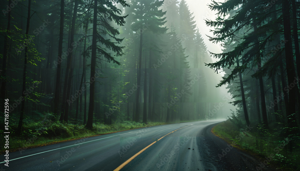 Obraz premium Le mystère d'une route sinueuse
