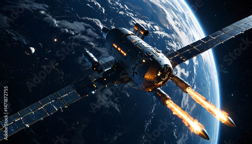 Le satellite spatial en action