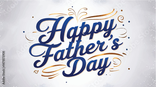 Vector art text design father's day lettering intertwined with happy father's day as a vintage celebration card concept