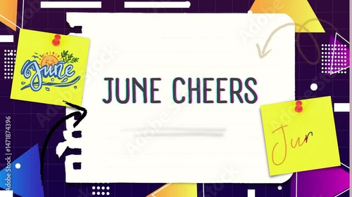 June Cheers text animated video for promotion Background Ads