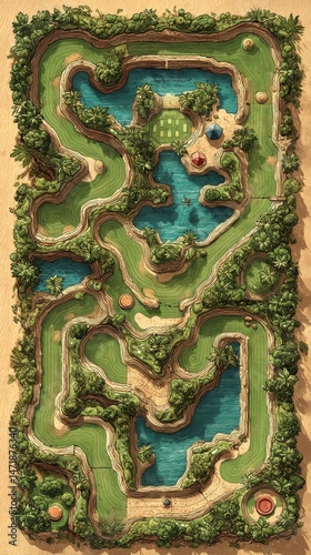 Wallpaper Mural Detailed aerial view of a miniature golf course design. Torontodigital.ca