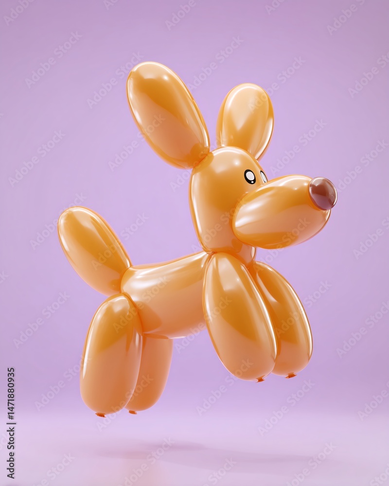 Playful Balloon Dog in Motion