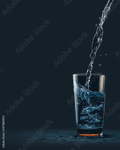 Obraz na płótnie Pouring Water into a Glass with Bubbles w salonie
