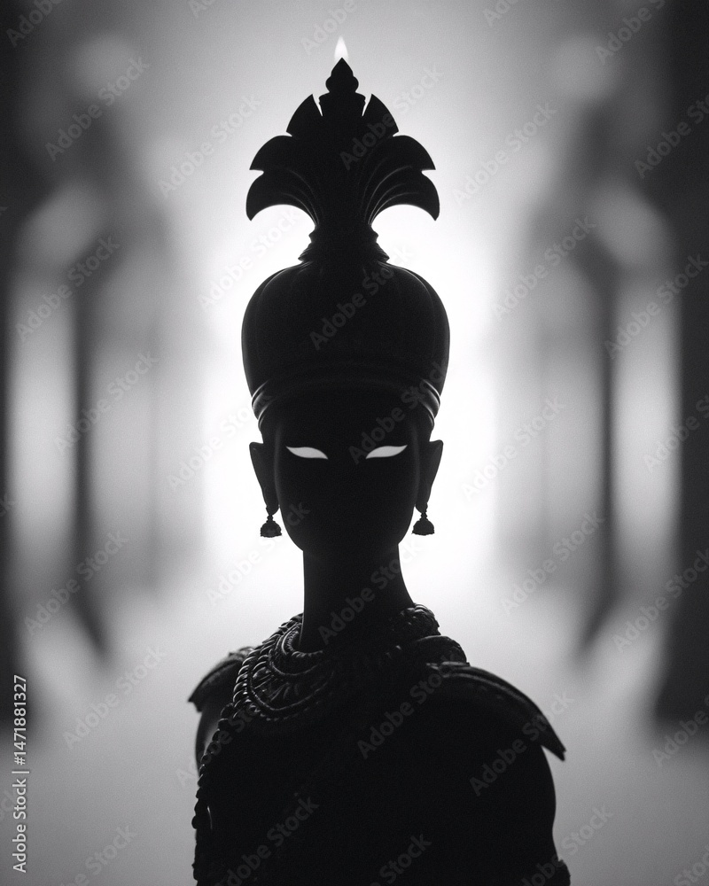 Silhouette of a Regal Figure in Artistic Display