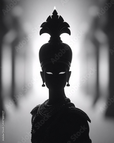 Obraz na płótnie Silhouette of a Regal Figure in Artistic Display w salonie