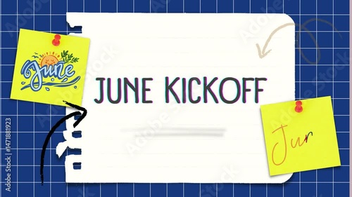 June Kickoff text animated video for promotion Background Ads
